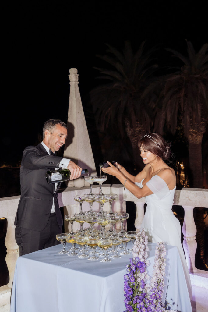 Champagne Tower wedding Palace Wedding Croatia