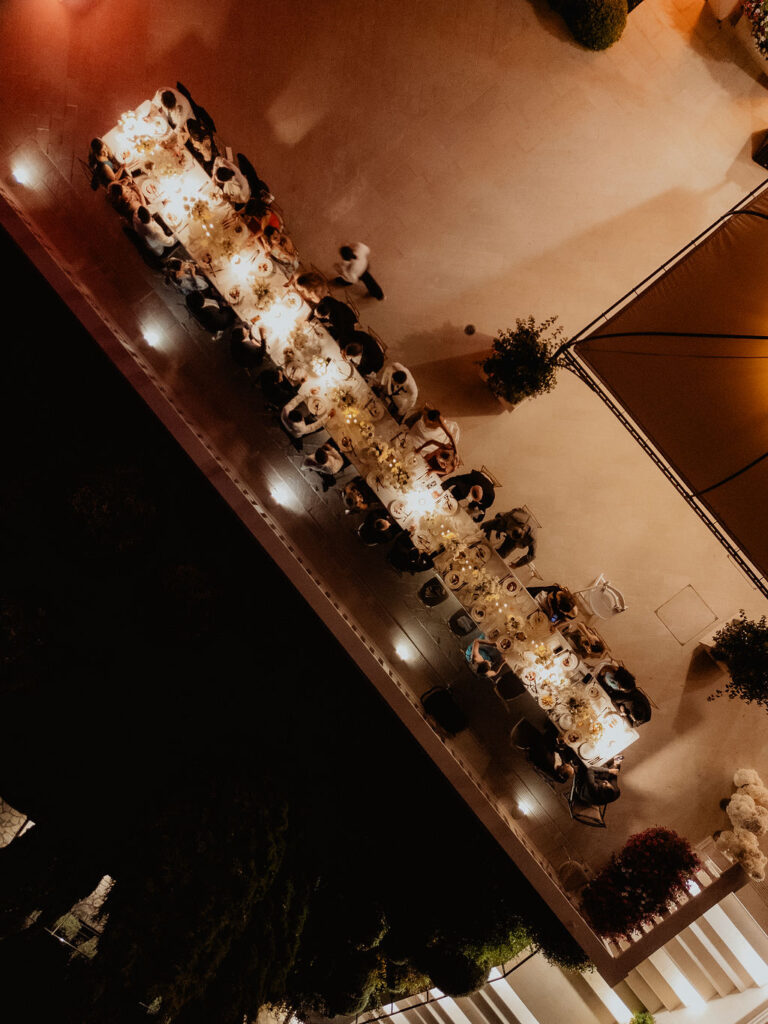 Drone shot Wedding Reception at Korta Katarina in Orebic near Dubrovnik