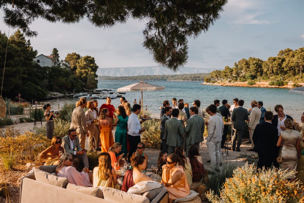 Cocktail Hour during Wedding at Maslina Resort