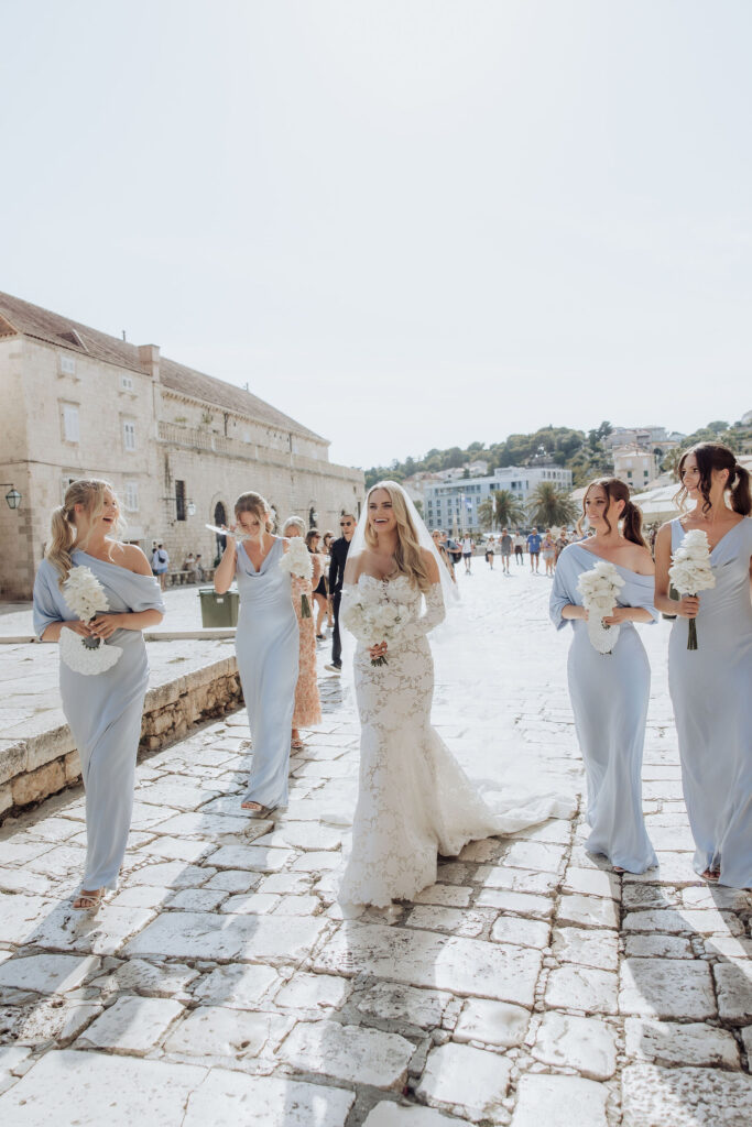 Bride walking in Hvar