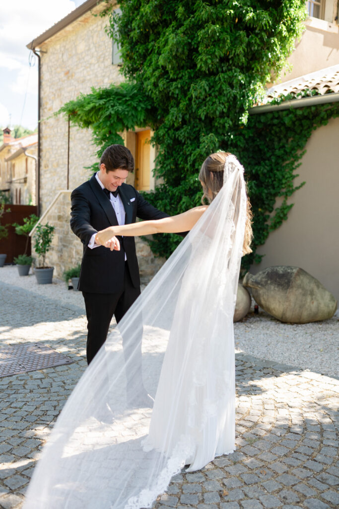 San Canzian wedding Allie & Connor first look