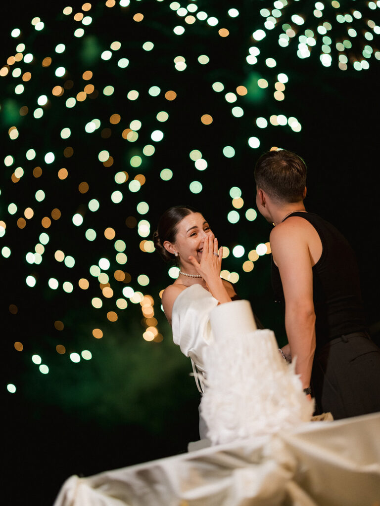 Cake Cutting at Maslina Resort Hvar Wedding