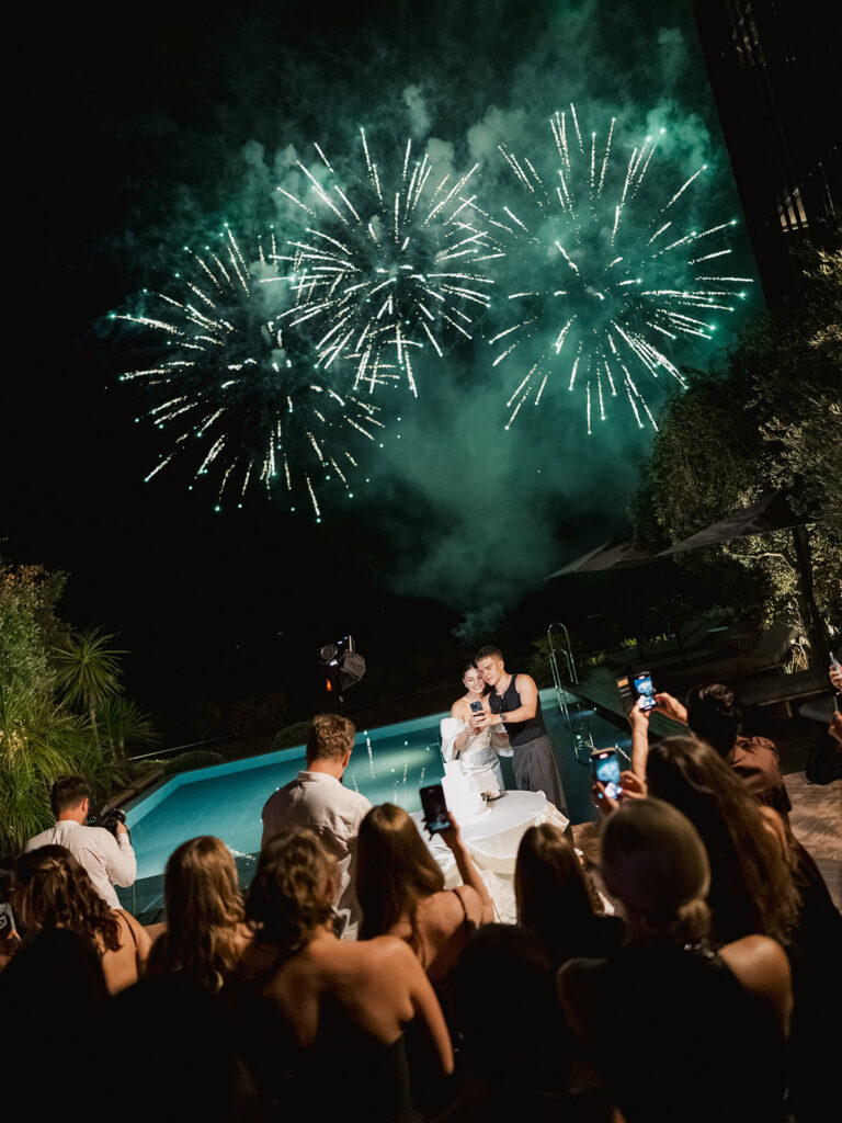 Cake Cutting at Maslina Resort Hvar Wedding