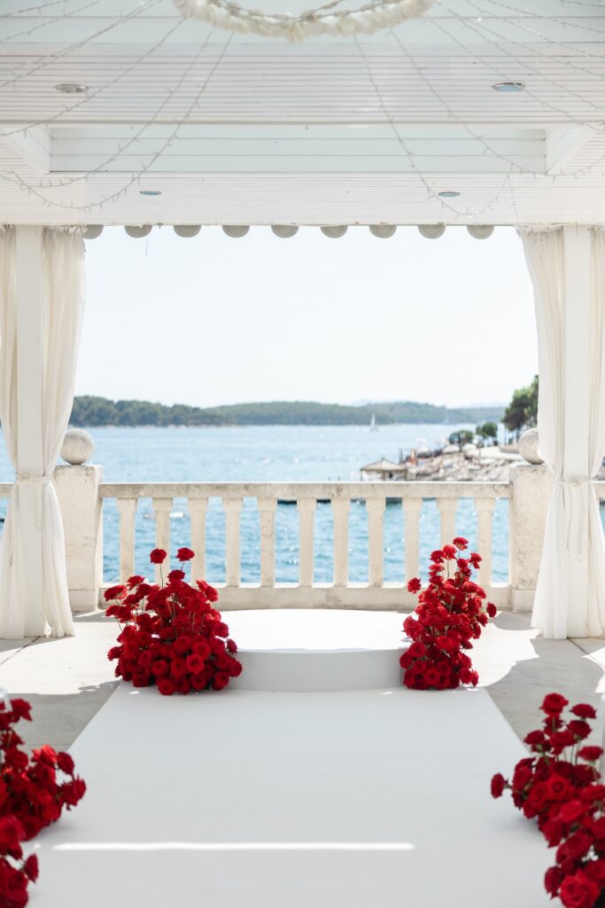 Beach Club Hvar ceremony set up