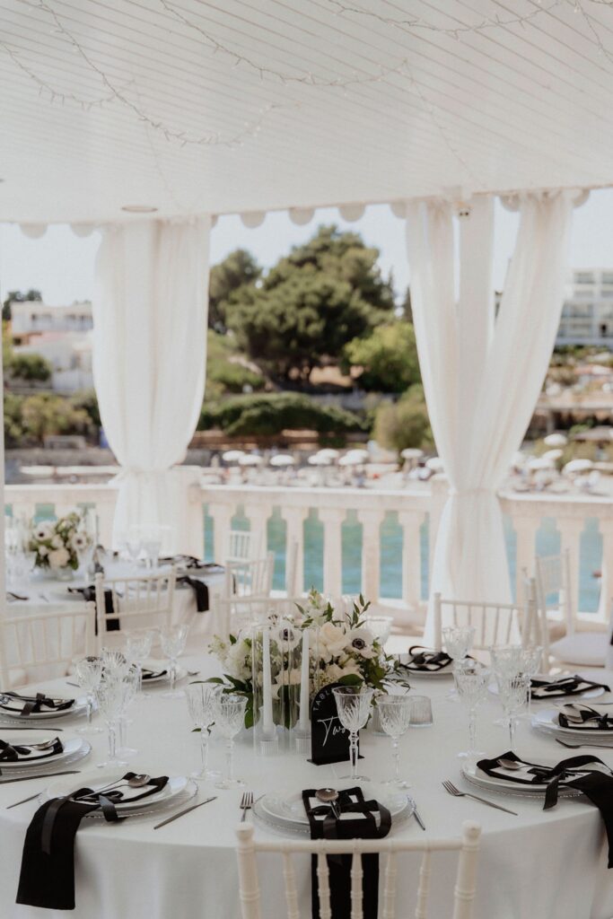 Beautiful table setting on the upper deck at Beach Club Hvar venue