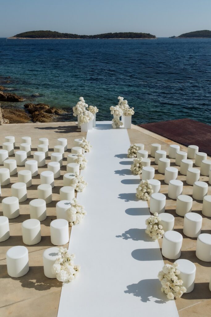 White Ceremony at the pier at Beach Club Hvar venue