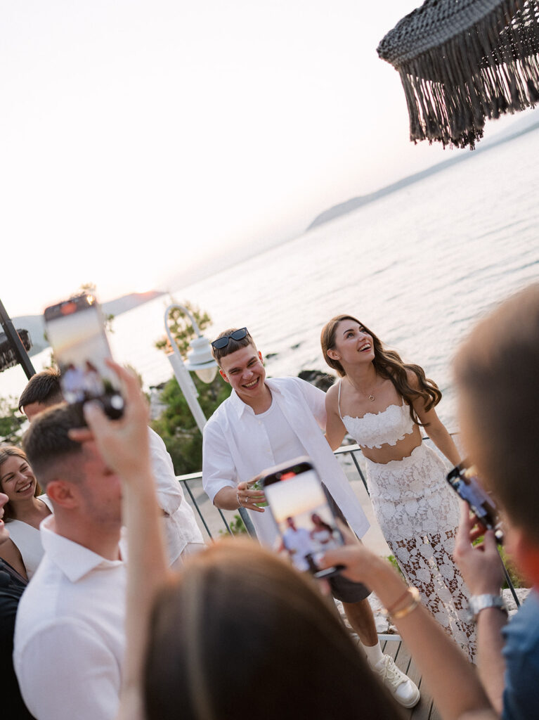 Iryna & Anton Maslina Resort Rehearsal Dinner at Sunset Bar