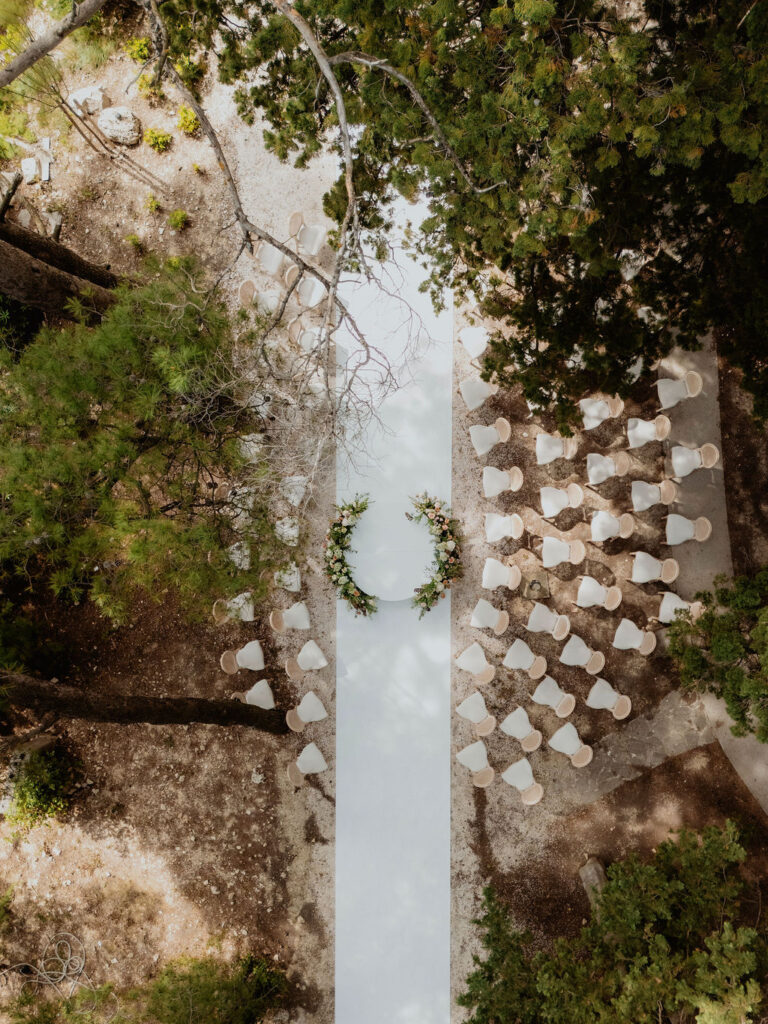 Ceremony setup at Villa Dalmacija Split venue