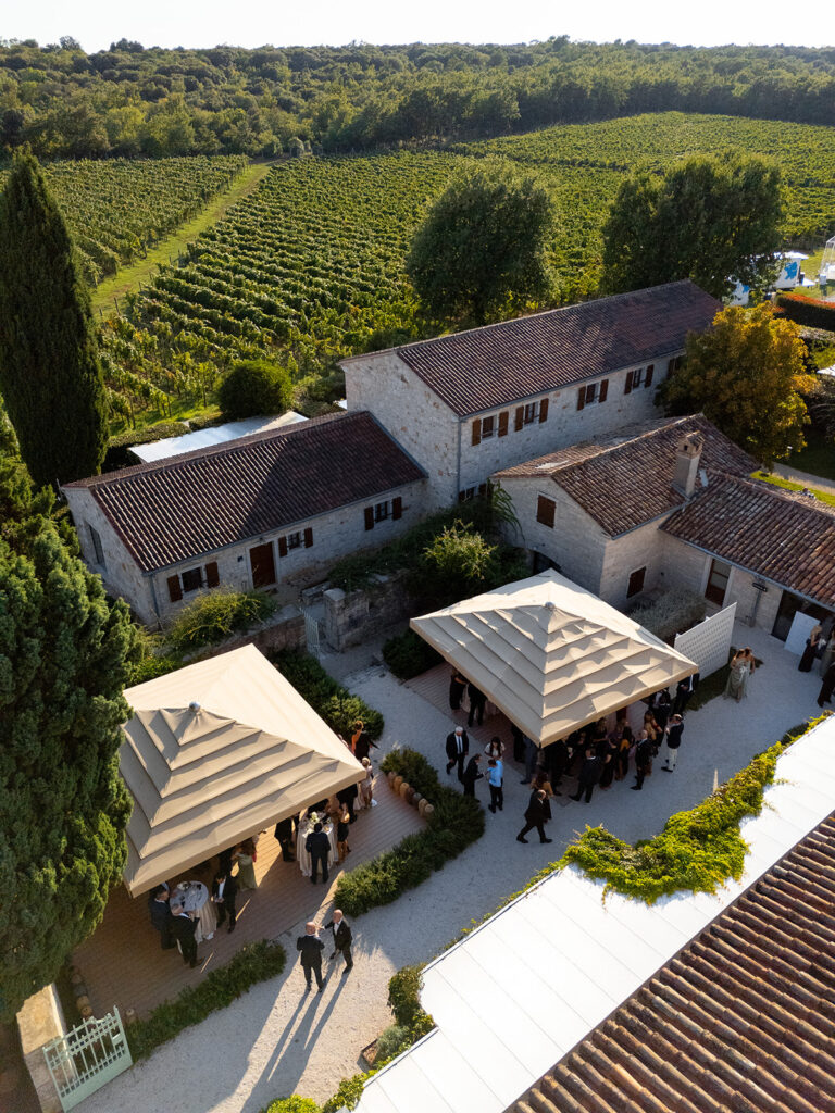 Meneghetti wedding layout surrounded by vineyards in Istria