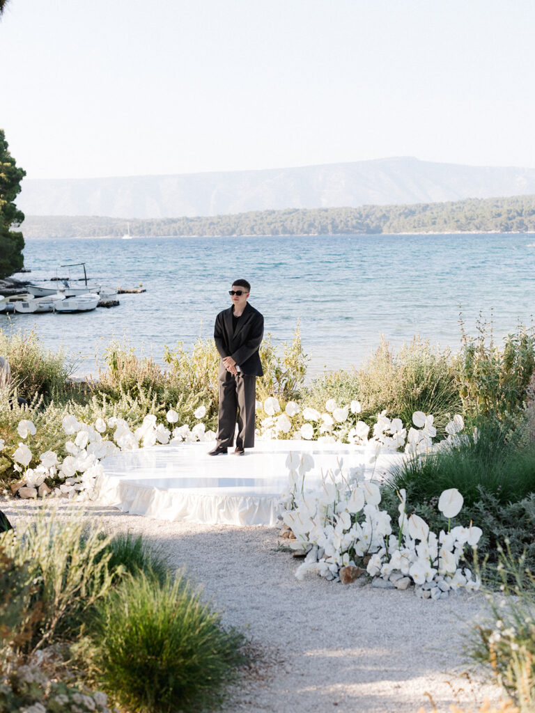 Groom at Maslina Resort Hvar Wedding