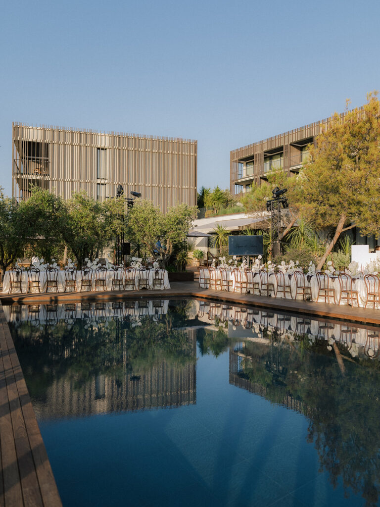 Wedding Dinner & reception set up at Maslina Resort Hvar in Stari Grad