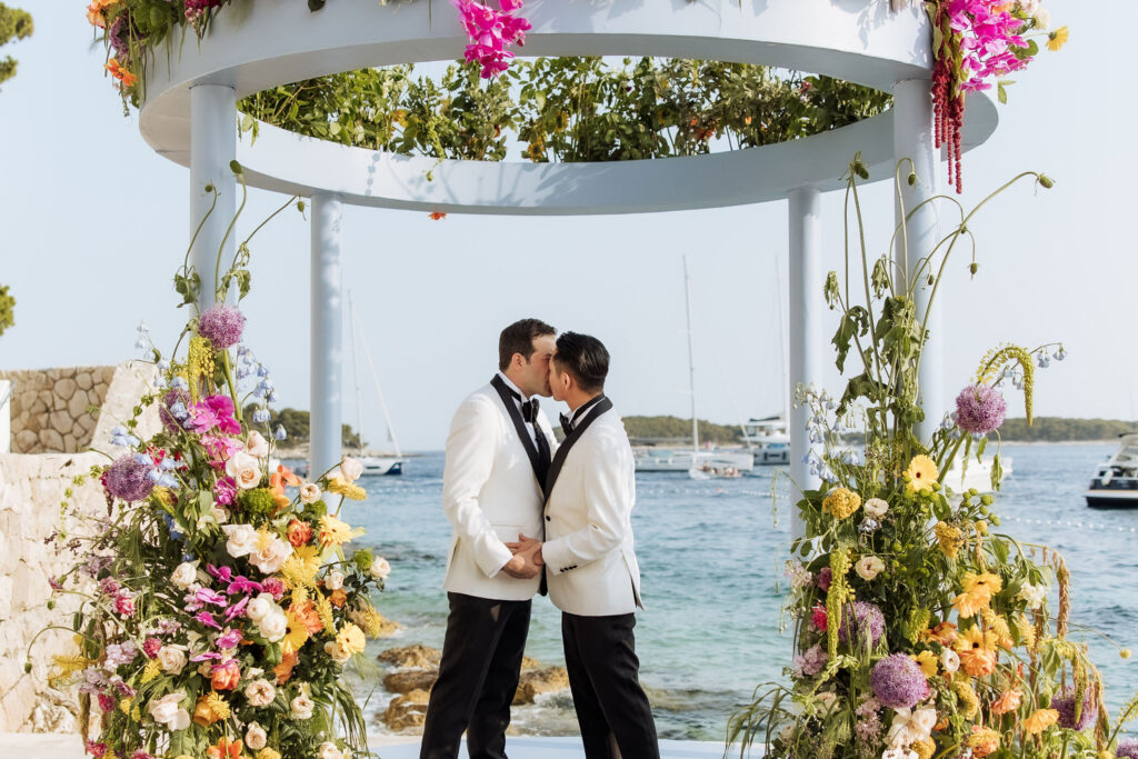 Kent&Kyle Hvar wedding at Palace Elisabeth ceremony