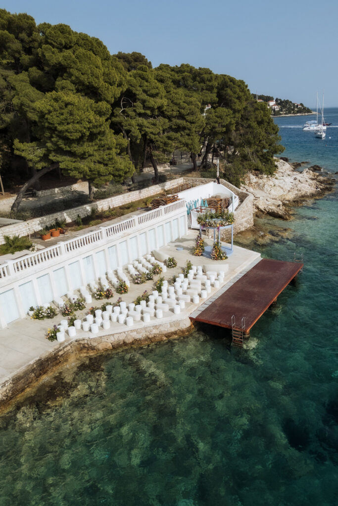 Kent&Kyle Hvar wedding at Palace Elisabeth ceremony at the Beach Club Hvar