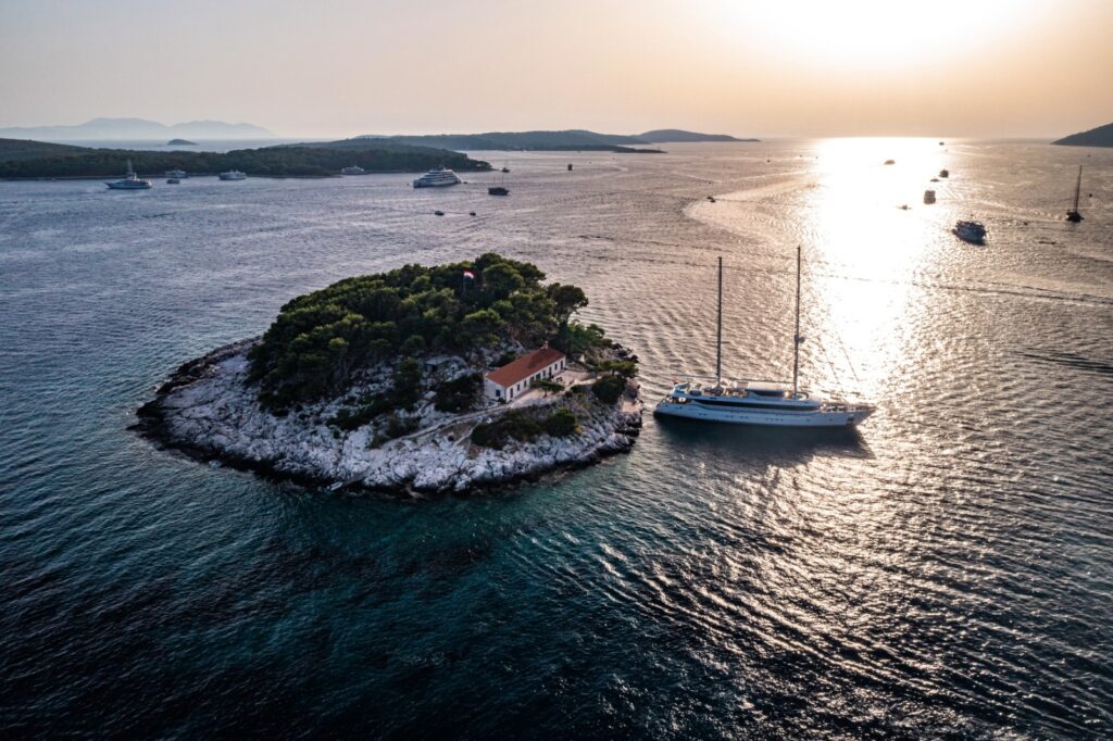 Island in front of Hvar wedding venue